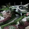 Serene Garden Landscape Design With Winding Paths Water Features And Lush Greenery