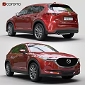 Red Mazda SUV Exterior Design Front And Rear View Features Shiny Finish