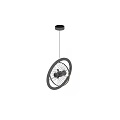 Modern Industrial Pendant Light With Black Circular Frame And Metal Mesh Shade
