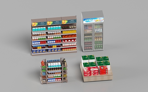 Modern Supermarket Snack House Shelf Supermarket Shelf 3d model