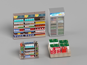 Modern Supermarket Snack House Shelf Supermarket Shelf 3d model