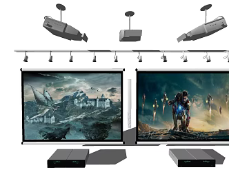 modern projection screen projection screen 3d model