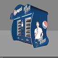 Pepsi Commercial Vending Machine With Blue Exterior Double Doors And Beverage
