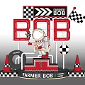 Decorative Ornament Set With Farmer BOB Racing Theme Podium Checkered Flag Tire And Traffic Cones