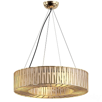 Light Luxury Metal Ring Chandelier 3d model