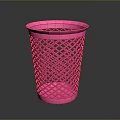 Stylish Pink Perforated Lattice Design Household Trash Can For Daily Use