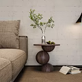 Side Table Decoration Coffee Table Round Table Sofa Side Table Floor Lamp Fabric Sofa 3d model