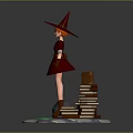 Modern Game Character Female Elf Cartoon Witch Magic Witch Magic Girl 3d model