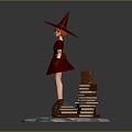 Modern Game Character Female Elf Cartoon Witch Magic Witch Magic Girl 3d model