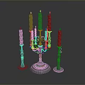 Elegant Decorative Candelabra With Twisted Candles And Sturdy Base Design