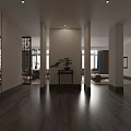 Modern Hotel Bathroom Interior With Bathtub Vanity Mirror Tiled Walls And Lighting