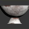 Silver Hammered Texture Bowl With Red Accents For Home Daily Living Use