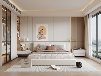 Cream wind bedroom 3d model