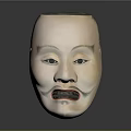 Traditional Handcrafted Costume Mask Featuring White Base And Colorful Facial Details