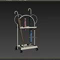 Two Tiered Household Umbrella Cart With Wheels And Colorful Umbrellas