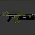Futuristic Green Weapon With Modern Sleek Structure And Sci-Fi Tactical Features 3d model