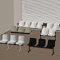 Modern Waiting Room Chairs In White Gray Black With Metal Frames And Wooden Floor