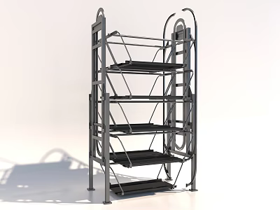 Heavy Duty Metal Scaffold Ladder With Stable Frame And Multiple Steps For Construction 3d model