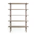 Modern Open Bookshelf With Wooden Shelves And Metal Frame For Home Living Room