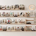Modern Wall Shelf Wall-Mounted Bookshelf Wall Decorations Bookshelf Shelf Book Wall Lamp 3d model
