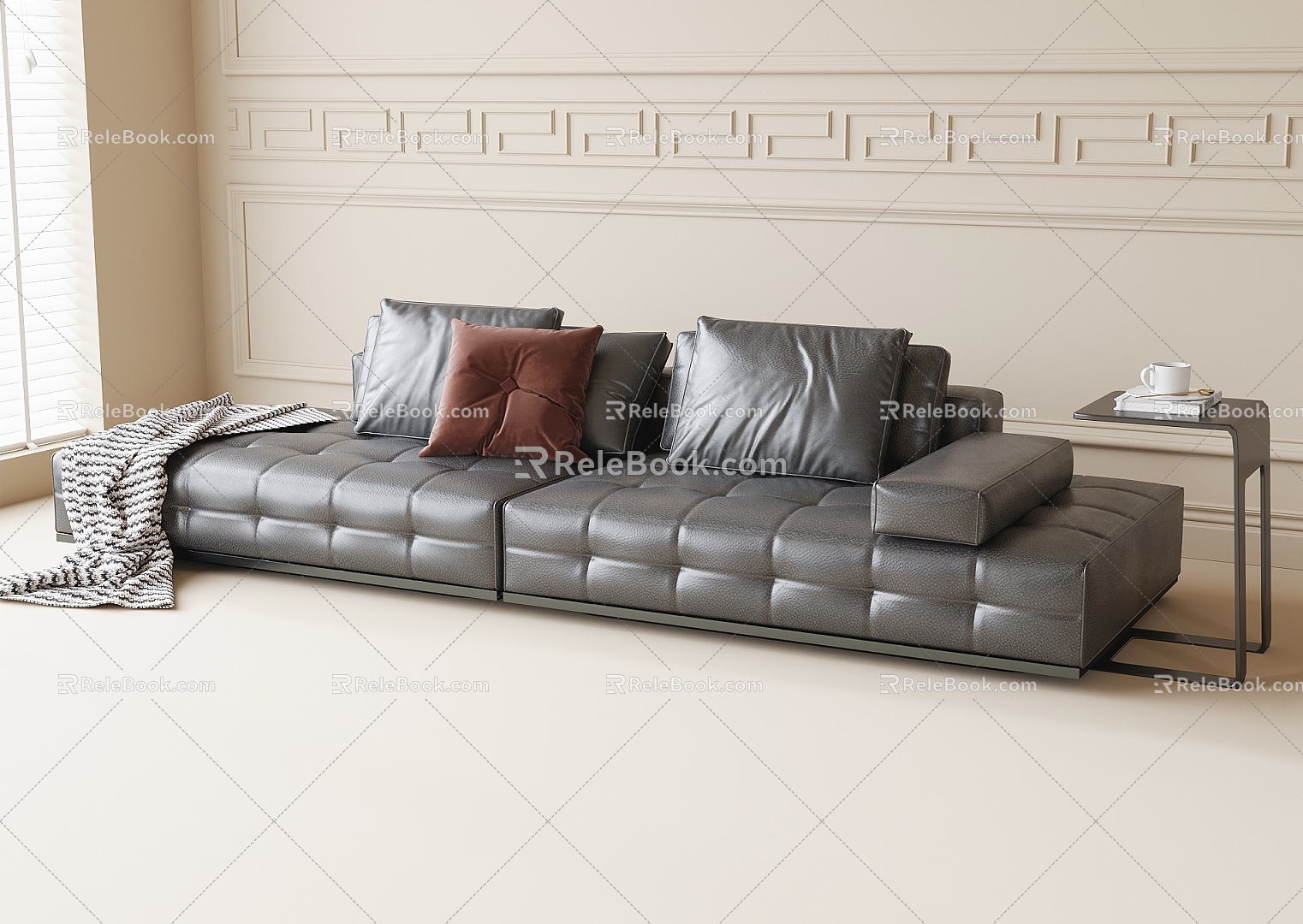 Multiplayer Sofa Leather Sofa Word Sofa Side Corner 3d model