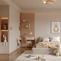 Light Toned Kids Room Interior Design With Bed Plush Toys Desk And Decorative Rug