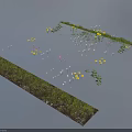 Green Grassland With Colorful Small Flowers Including Yellow White And Pink Blooms