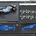 Orange And Gray Formula 1 Car Featuring ATLASSIAN Sponsors And Racing Tires