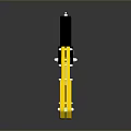 Yellow Mechanical Lifting Hook with Black Top Section and Metal Bolts for Industrial Lifting Applications