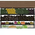 Colorful Vegetables Display On Multi Layer Wooden Top Shelf With Neat Arrangement