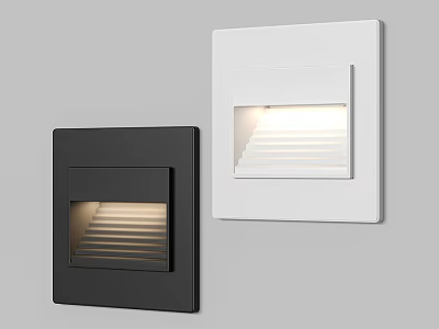 Modern Black White Square Downlights With Grille Design And Soft Indoor Lighting 3d model
