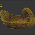Handcrafted Swan Shaped Woven Basket With Intricate Texture And Brown Finish