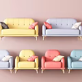 Nordic Combination Sofa Sofa Combination 3d model