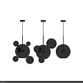 Modern Transparent Glass Pendant Lights With Golden Metal Accents And Spheres