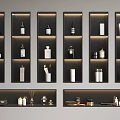 Modern Black Bathroom Shelves With LED Lighting Neatly Display Various Accessories