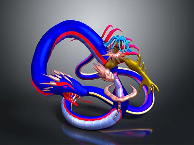 Colorful 3D Dragon Model Designed Commercial Decorative Equipment 3d model