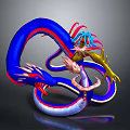 Colorful 3D Dragon Model Designed Commercial Decorative Equipment