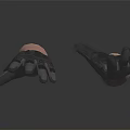 Black Leather Gloves With Shiny Surface Displayed On Mannequin Hands Against Dark Background