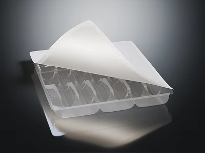 Household Transparent Plastic Storage Tray With White Cover Paper And Multiple Compartments 3d model