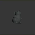 Game and Movie Character Cute Gray Mouse with Wings in Standing Pose 3D Animated Design