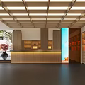 Modern Boutique Store Interior With Wooden Shelves Seating Area And Warm Lighting