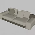 Modern Two Seater Sofa With Light Gray Upholstery And Comfortable Cushions 3d model