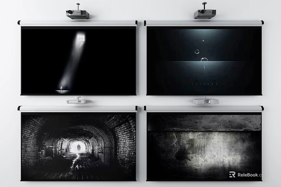 Projection Monitoring System with Beam Tracking in Tunnel and Wall Scenes 3d model 