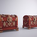 Chinese Style Retro Treasure Box Medieval Retro Jewelry Box Exquisite Storage Box Retro Jewelry Box Medieval Treasure Box 3d model