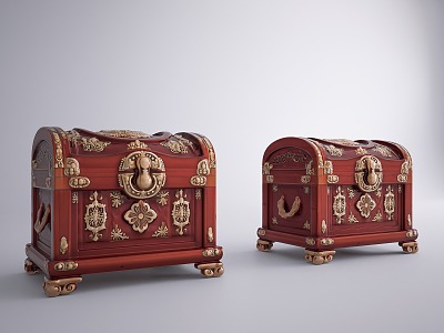 Chinese Style Retro Treasure Box Medieval Retro Jewelry Box Exquisite Storage Box Retro Jewelry Box Medieval Treasure Box 3d model