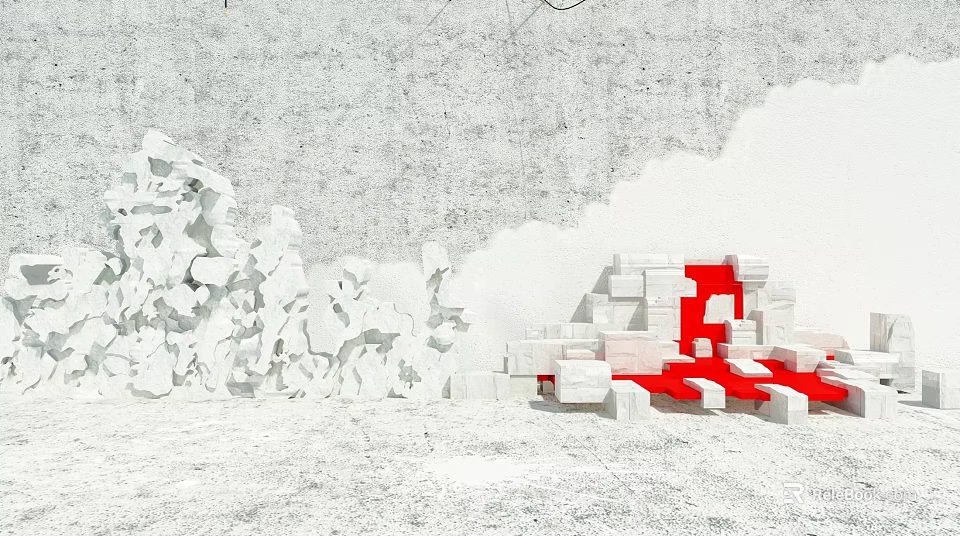 Modern Sofa Coffee Table Combination With Geometric Design And Neutral Tones 3d model