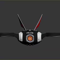 Futuristic Remote Control Racer With Black White Body Red Antennas And Round Propellers