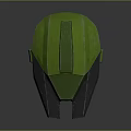 Green Tactical Helmet With Yellow Visor Sci Fi Gaming Armor Design 3d model