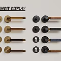 Modern Door Handles Display With Various Designs And Different Colors 3d model