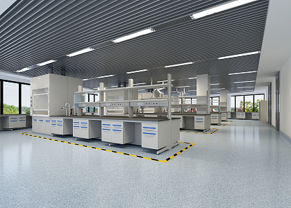 Modern Laboratory Physical and Chemical Room 3d model